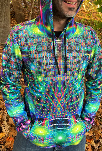 Psychedelic pullover hoodie sale