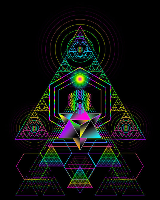 Sierpinski Samadhi - Holographic Triangles | Visionary Art