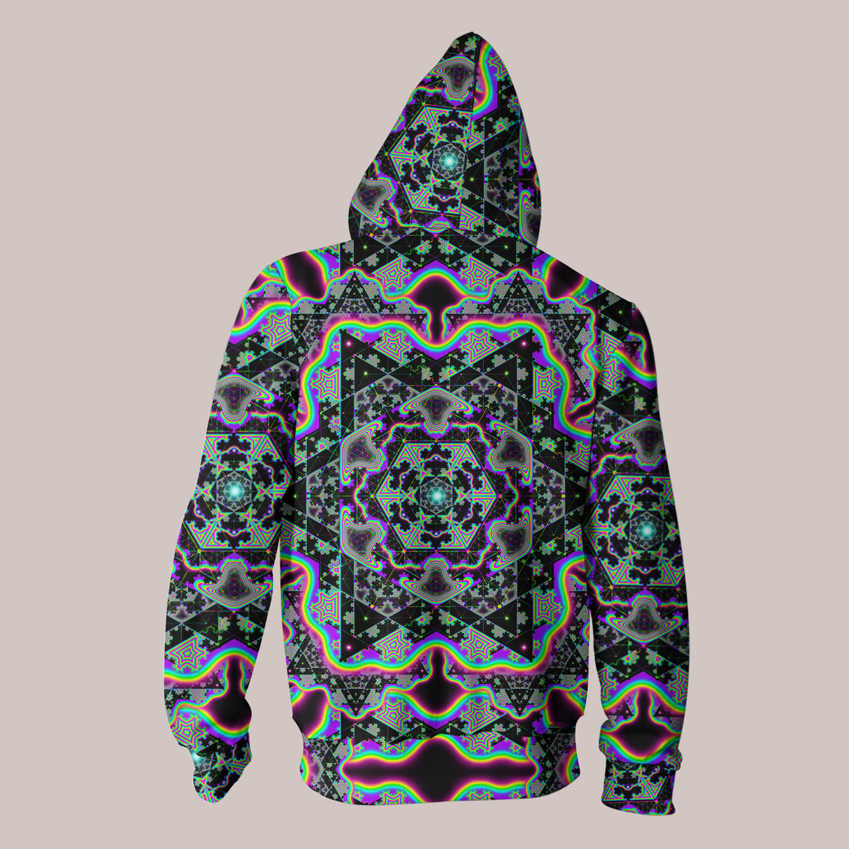 Psychedelic Hoodie (UV/RGB, Eco-Friendly, Unisex, Zip-Up) | MICROGRAM