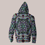 Psychedelic Hoodie (UV/RGB, Eco-Friendly, Unisex, Zip-Up) | MICROGRAM