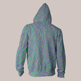 Psychedelic Hoodie (UV/RGB, Eco-Friendly, Unisex, Zip-Up) | ROOTS