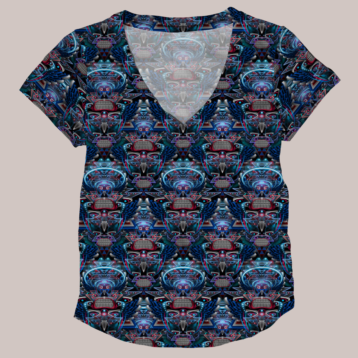 Psychedelic V-Neck Shirt (UV/RGB, Eco-Friendly, Womens) | PRIMITIVE VOICES