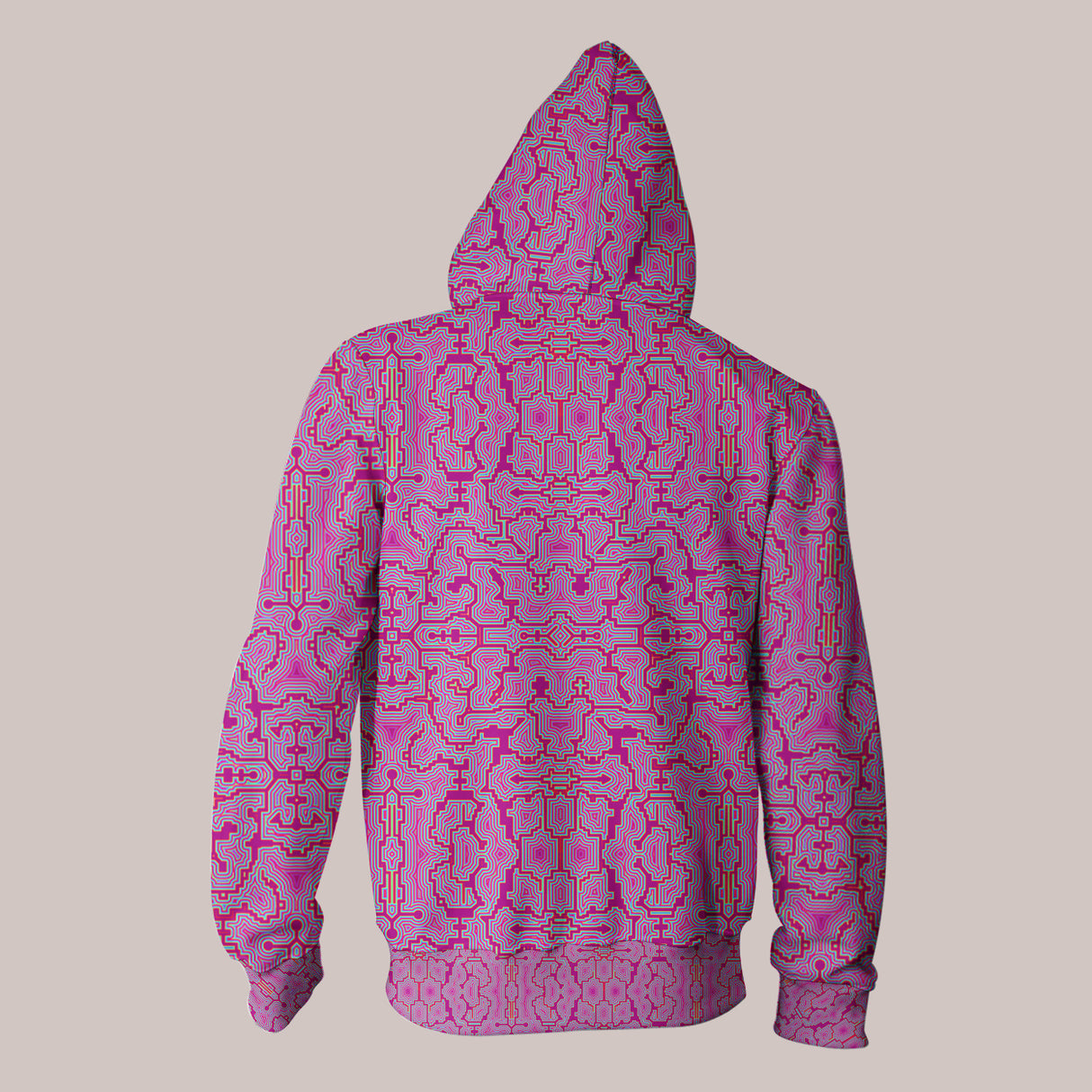 Psychedelic Hoodie (UV/RGB, Eco-Friendly, Unisex, Zip-Up) | TECHNO SHAMANIC [11 Colors]