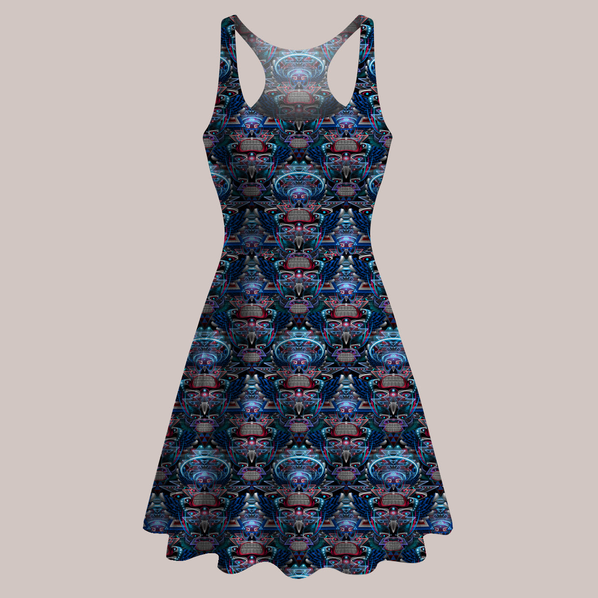 Psychedelic Skater Dress (UV/RGB, Eco-Friendly) | PRIMITIVE VOICES