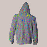 Psychedelic Hoodie (UV/RGB, Eco-Friendly, Unisex, Zip-Up) | PSYLISCIOUS - BLUE