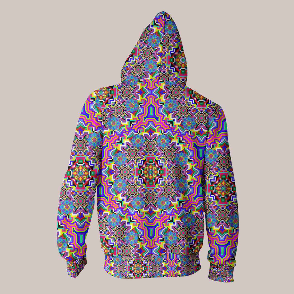 Psychedelic Hoodie (UV/RGB, Eco-Friendly, Unisex, Zip-Up) | 8-BIT-TRIP