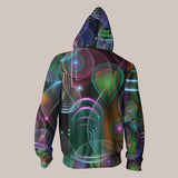 Psychedelic Hoodie (UV/RGB, Eco-Friendly, Unisex, Zip-Up) | BUBBLEDROP