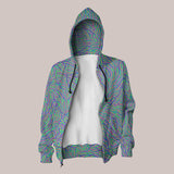 Psychedelic Hoodie (UV/RGB, Eco-Friendly, Unisex, Zip-Up) | ROOTS