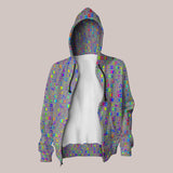 Psychedelic Hoodie (UV/RGB, Eco-Friendly, Unisex, Zip-Up) | PSYLISCIOUS - BLUE