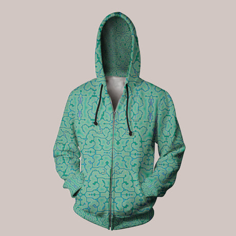 Psychedelic Hoodie (UV/RGB, Eco-Friendly, Unisex, Zip-Up) | TECHNO SHAMANIC [11 Colors]