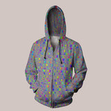 Psychedelic Hoodie (UV/RGB, Eco-Friendly, Unisex, Zip-Up) | PSYLISCIOUS - BLUE