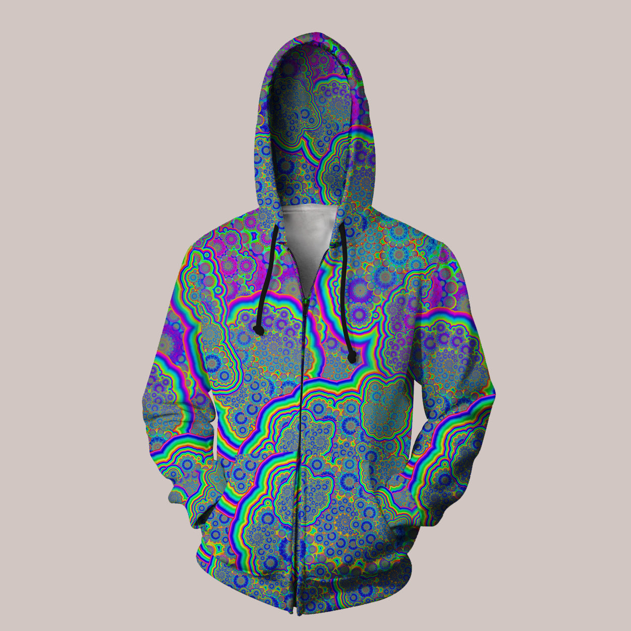 Trippy high quality Blue Swirling Unisex Zip-Up Hoodie