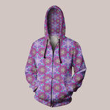 Entheoelectric electric hexagon hoodie with UV-active brilliance