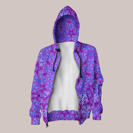 Tessellated fractal hoodie designed for bold festival style