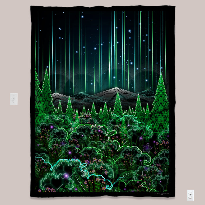 Visionary Art Tapestry (UV/RGB, Eco-Friendly, 4 options) | BIOSYNTHEBLISS ALT