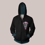 Front - Psychedelic Robot Hoodie with Mushroom Fun and Funky Festival Design