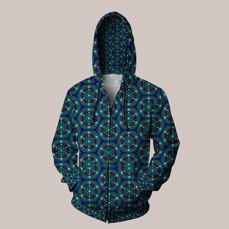 Spectraltastic geometric electric streetwear hoodie with vivid colors